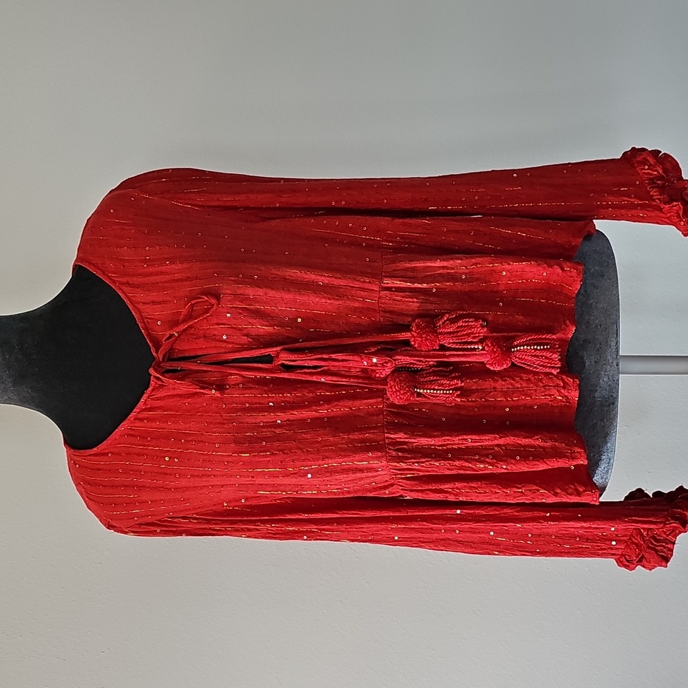 Sundress Red Sequin Boho Women's Top